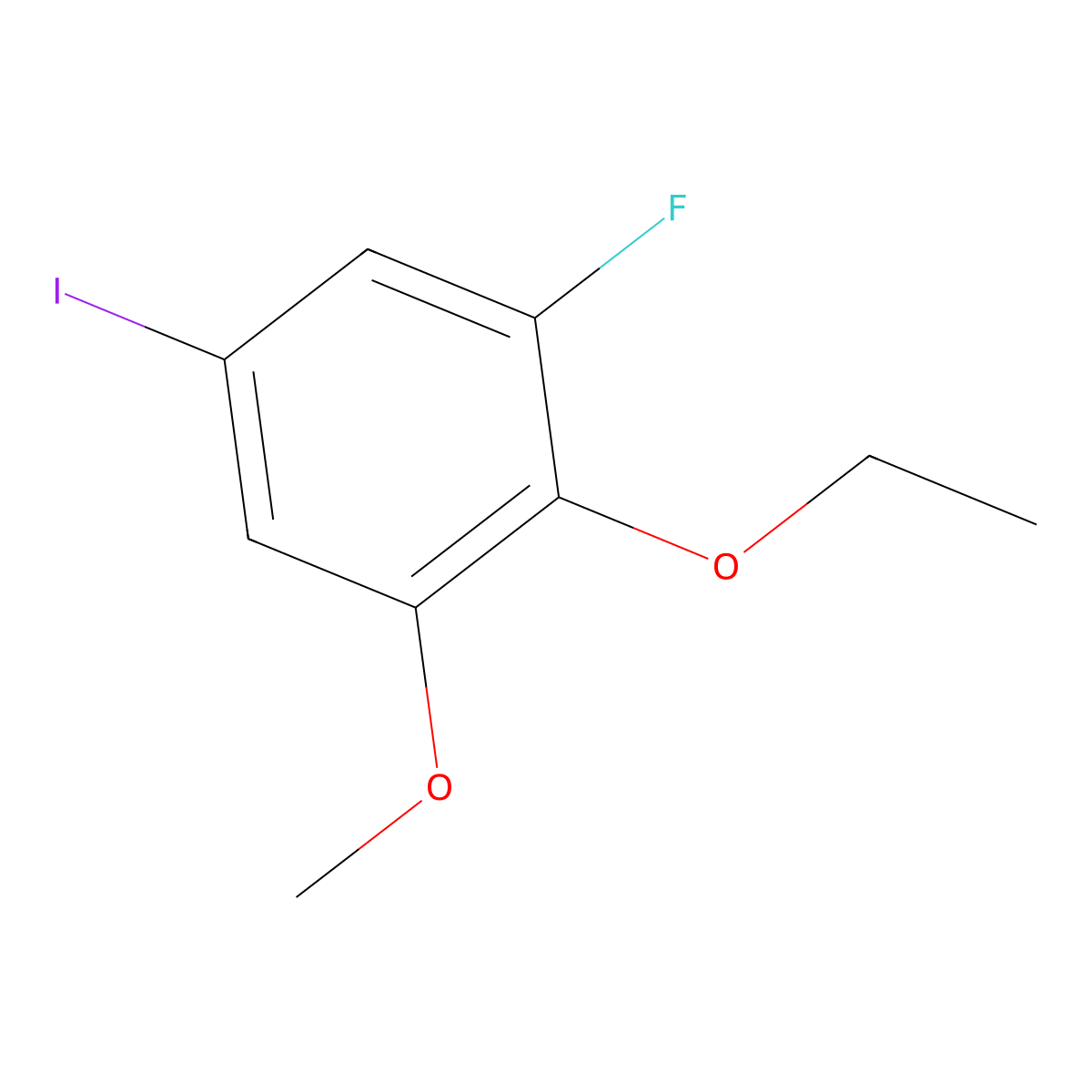 2-Ethoxy-1-fluoro-5-iodo-3-methoxybenzene molecular structure, CAS 2092357-59-8