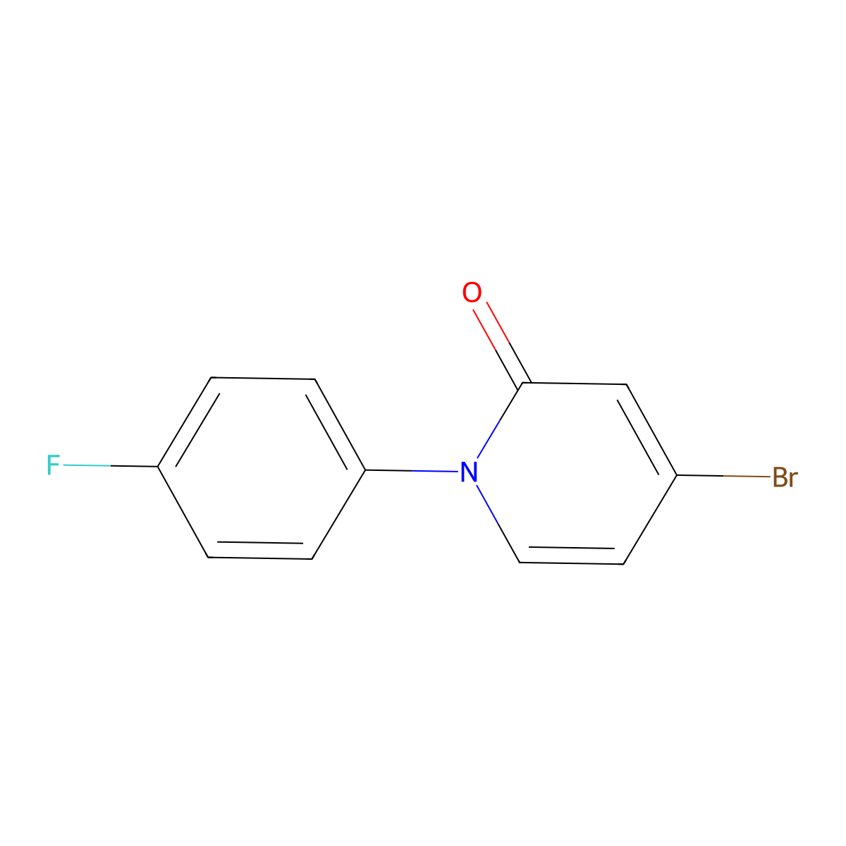 4-Bromo-1-(4-fluorophenyl)pyridin-2(1H)-one molecular structure, CAS 2092366-85-1