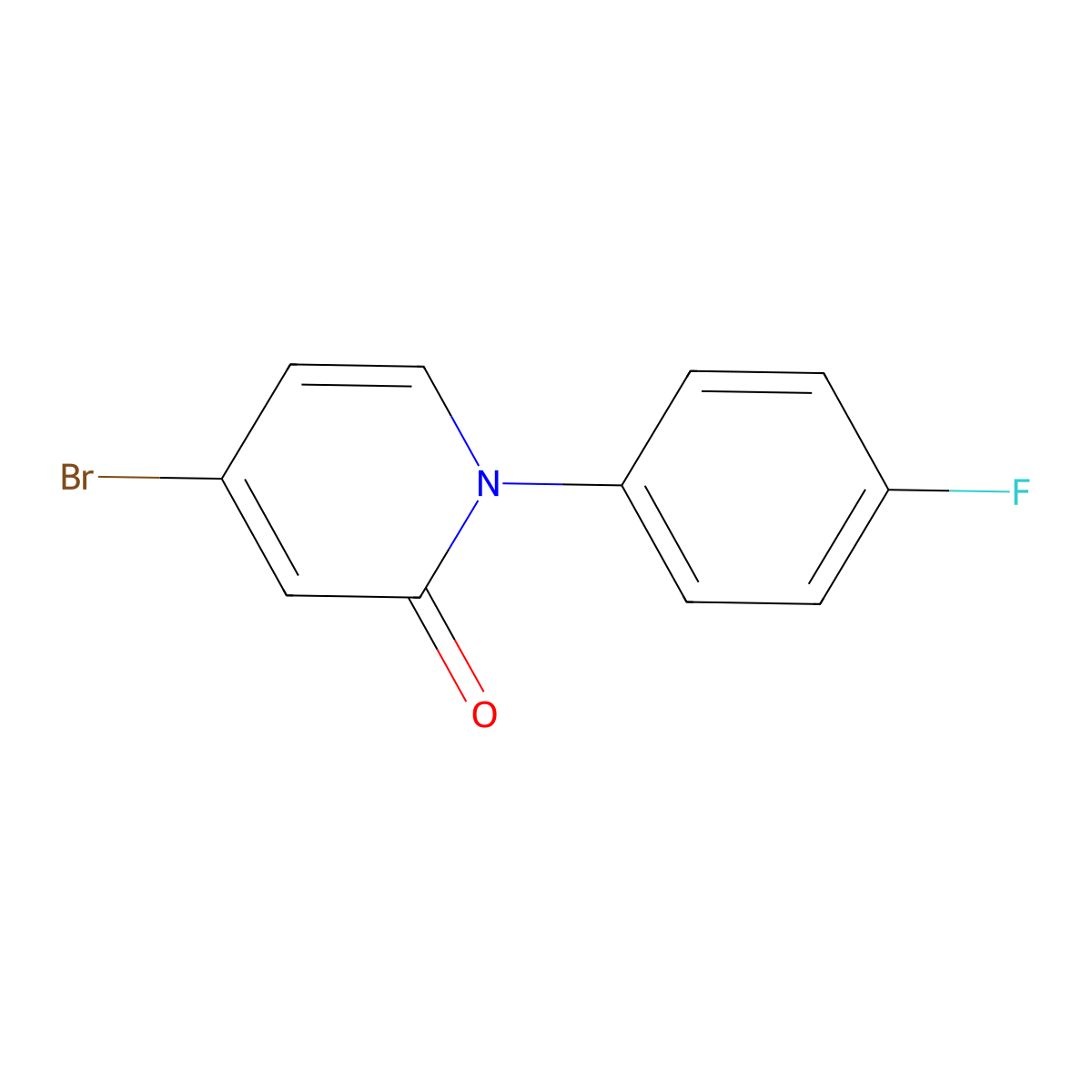 4-Bromo-1-(4-fluorophenyl)pyridin-2(1H)-one molecular structure, CAS 2092366-85-1