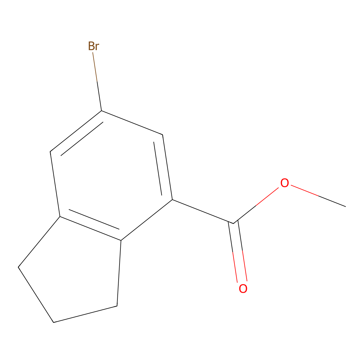 methyl 6-bromo-2,3-dihydro-1H-indene-4-carboxylate molecular structure, CAS 2092369-42-9