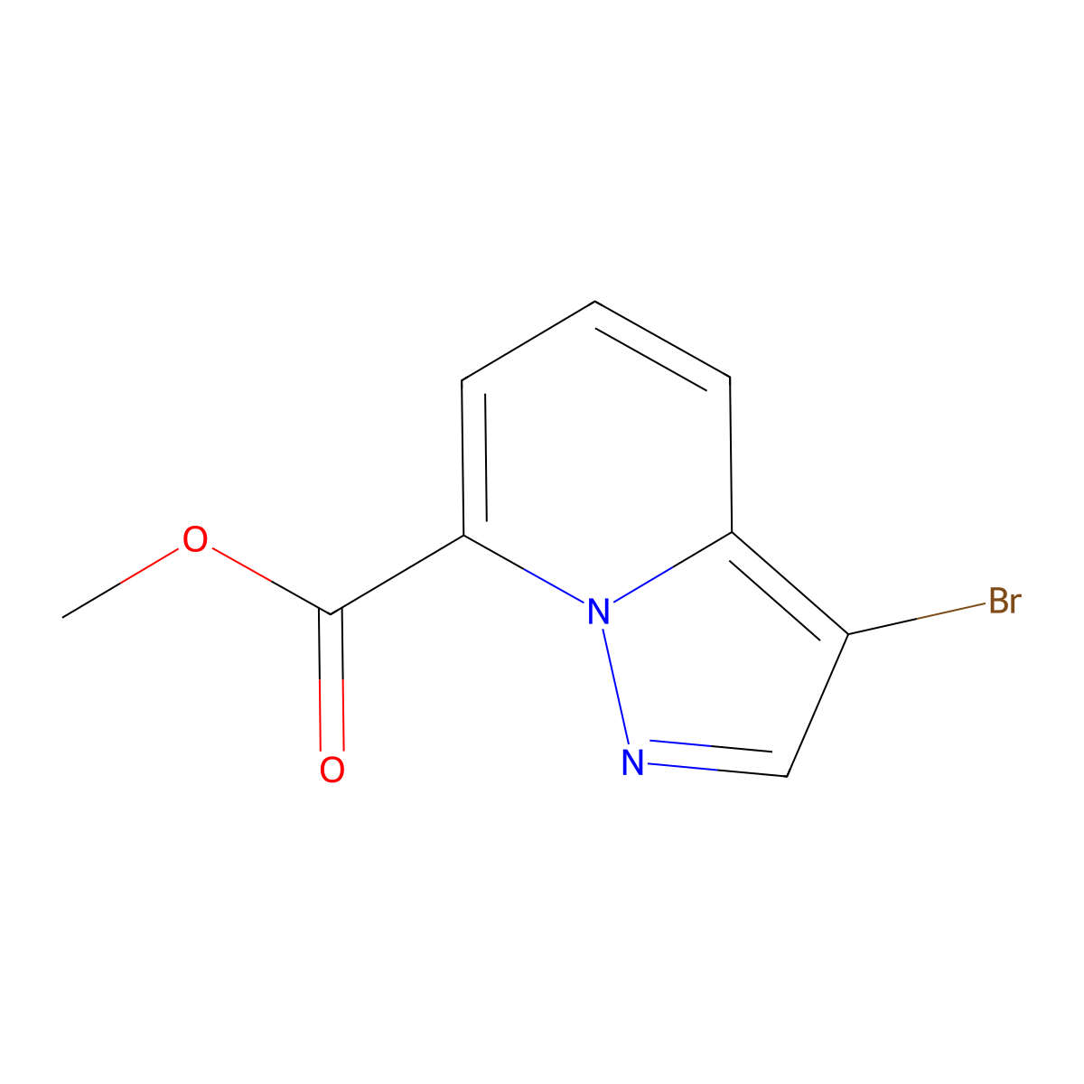 Methyl 3-bromopyrazolo(1,5-a)pyridine-7-carboxylate molecular structure, CAS 2092369-55-4