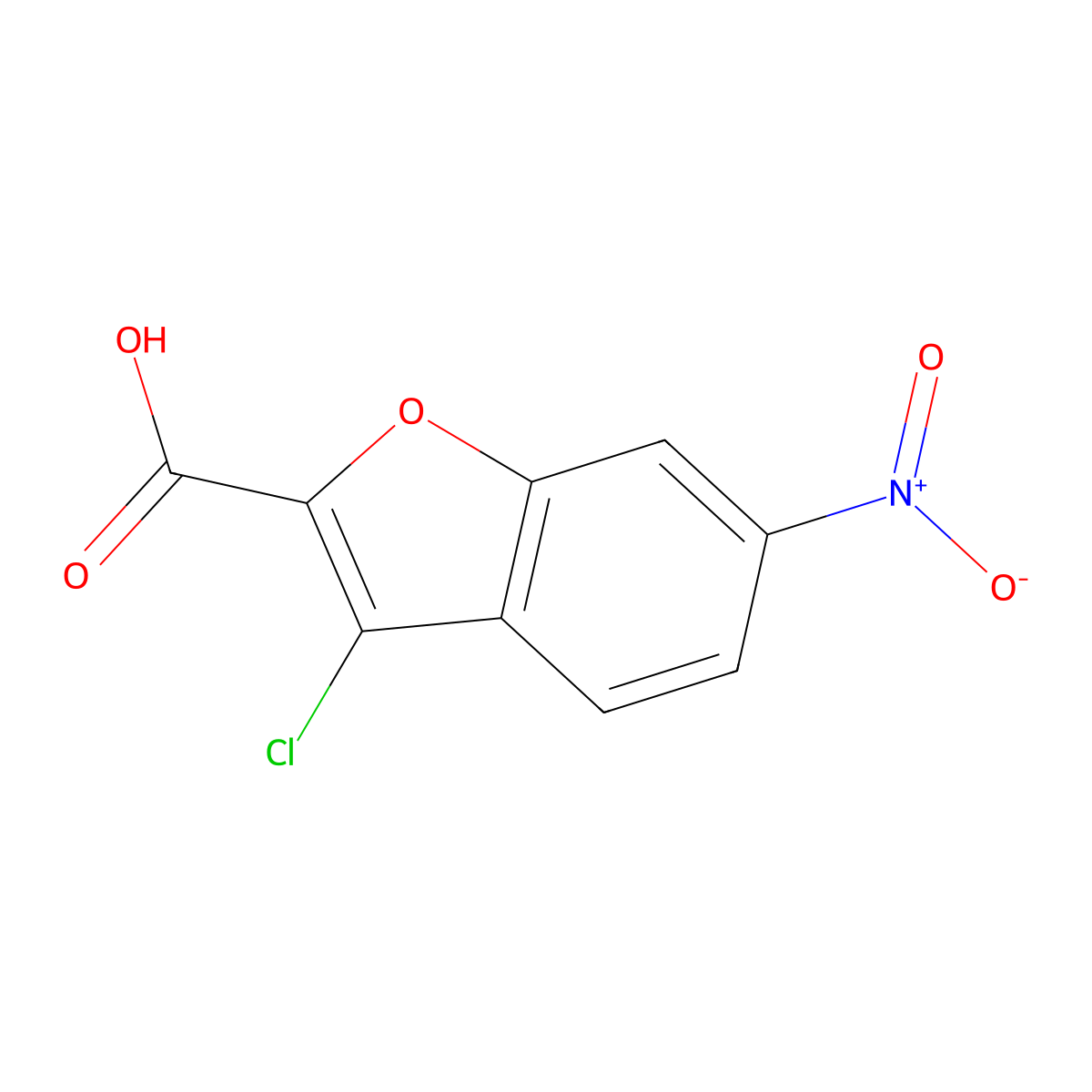 3-Chloro-6-nitro-1-benzofuran-2-carboxylic acid molecular structure, CAS 2092373-41-4