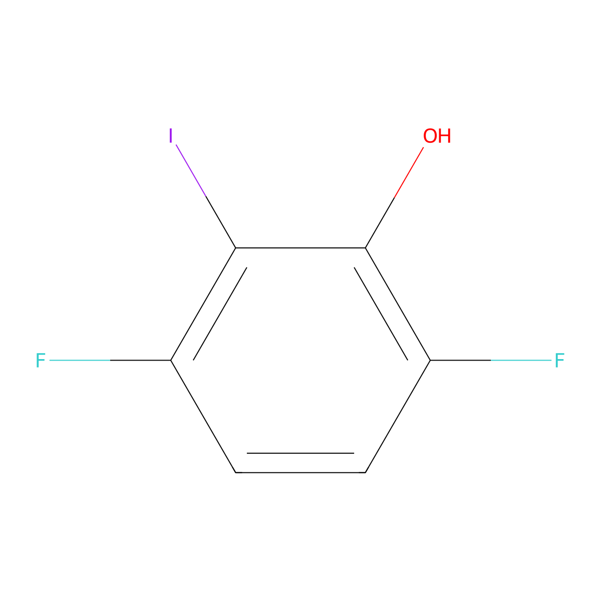 3,6-Difluoro-2-iodophenol molecular structure, CAS 2092374-07-5
