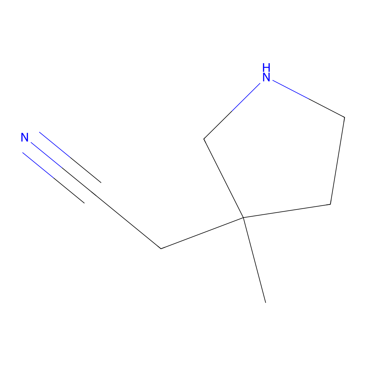 2-(3-Methylpyrrolidin-3-yl)acetonitrile molecular structure, CAS 2092381-46-7