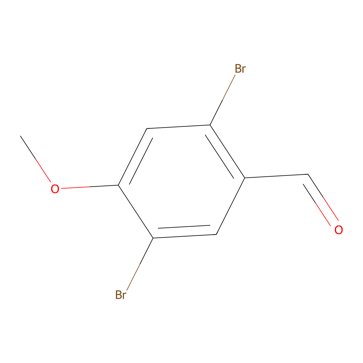2,5-Dibromo-4-methoxybenzaldehyde molecular structure, CAS 2092382-19-7