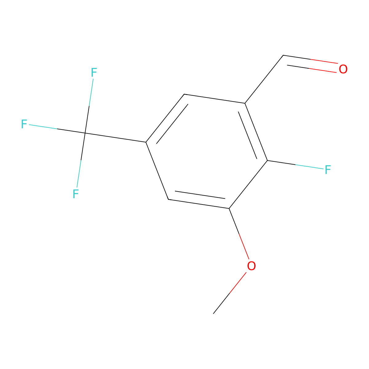 2-Fluoro-3-methoxy-5-(trifluoromethyl)benzaldehyde molecular structure, CAS 2092384-36-4