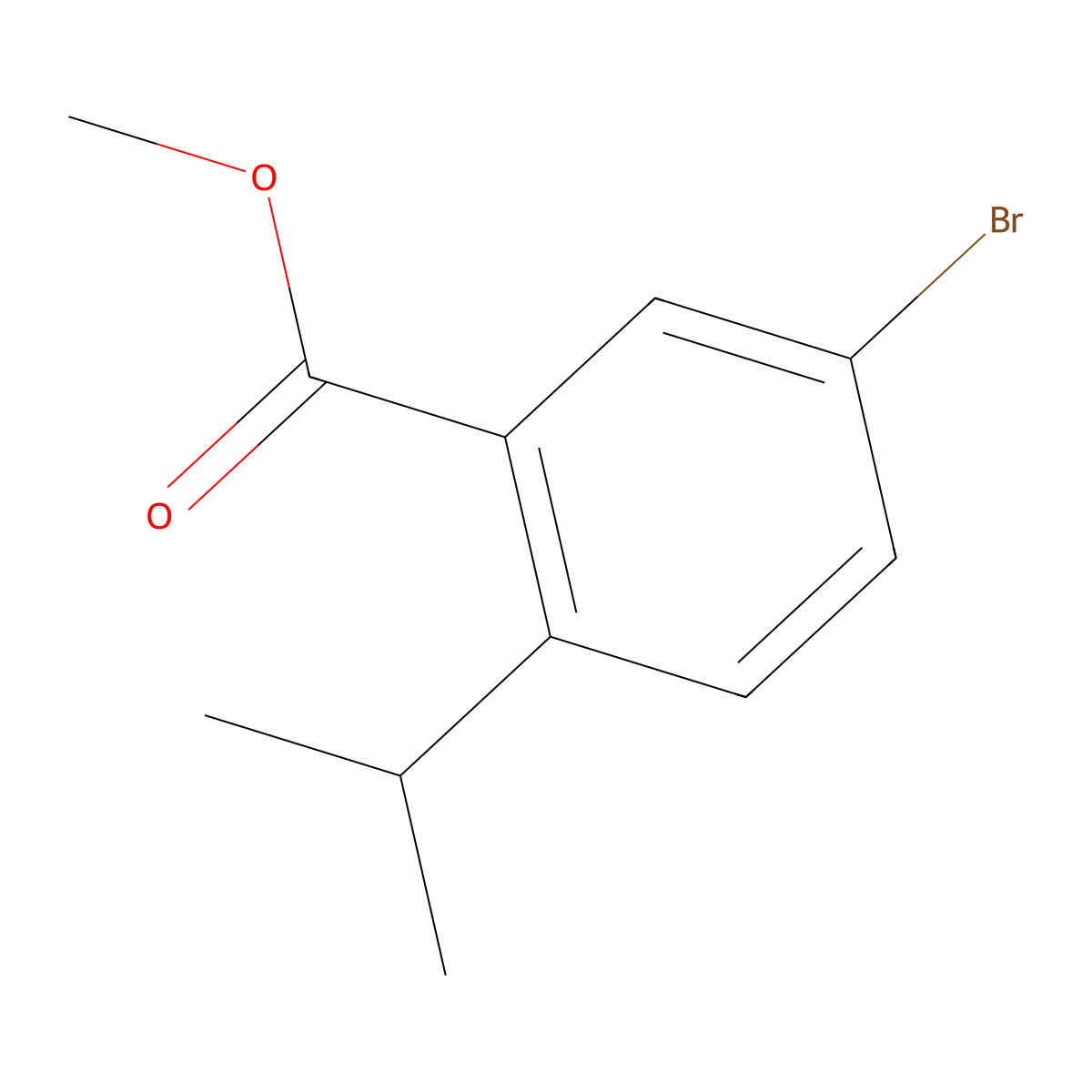 Methyl 5-bromo-2-(propan-2-yl)benzoate molecular structure, CAS 2092388-13-9