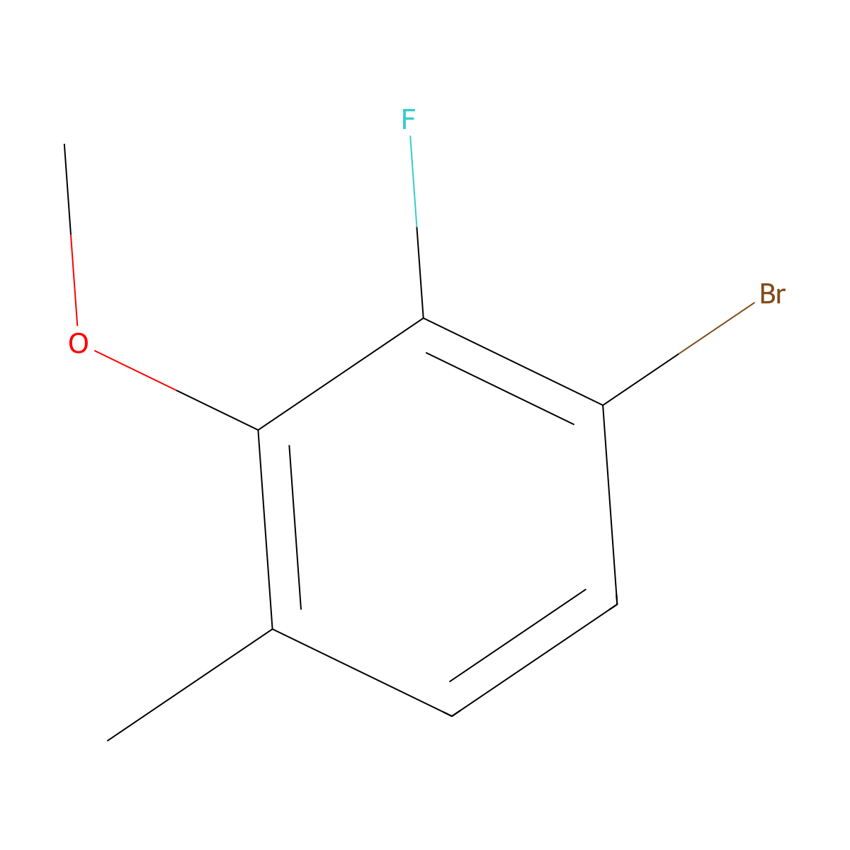 1-Bromo-2-fluoro-3-methoxy-4-methylbenZene molecular structure, CAS 2092391-82-5