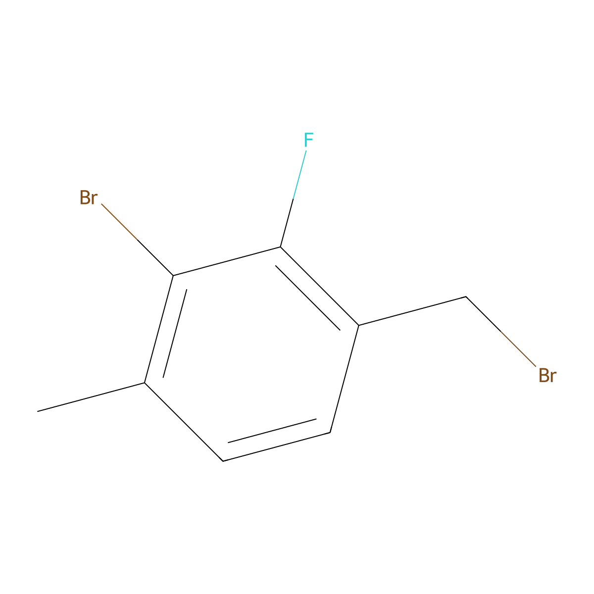 2-Bromo-4-(bromomethyl)-3-fluoro-1-methylbenzene molecular structure, CAS 2092392-54-4