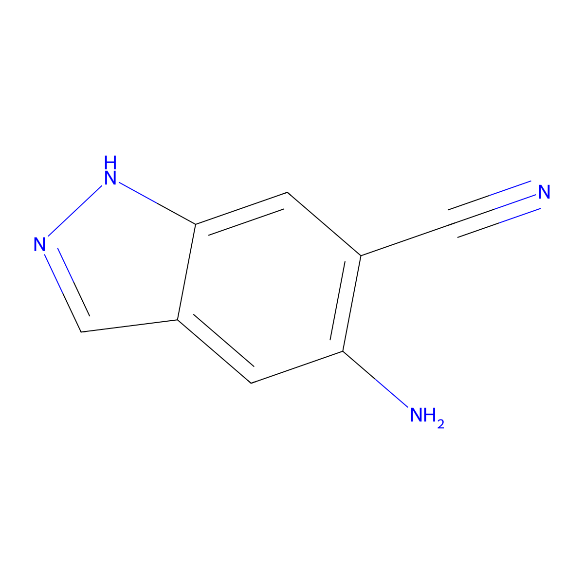 5-amino-1H-indazole-6-carbonitrile molecular structure, CAS 2092395-80-5