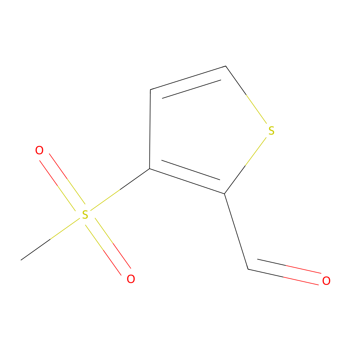 3-Methanesulfonylthiophene-2-carbaldehyde molecular structure, CAS 2092396-88-6