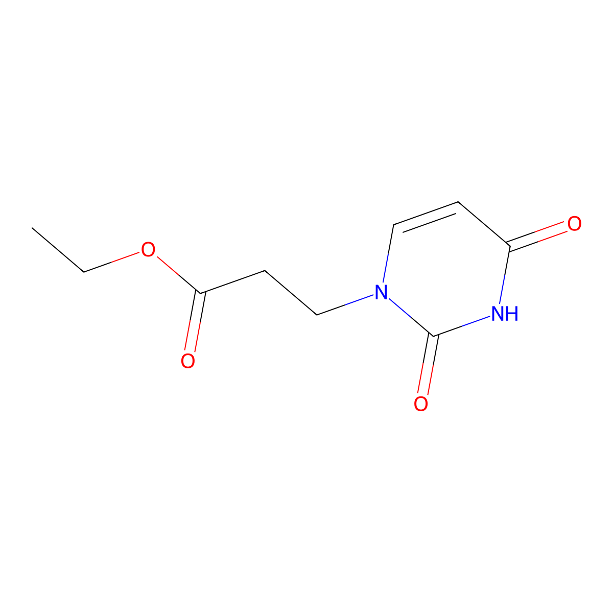Ethyl 3-(2,4-dioxopyrimidin-1-yl)propanoate molecular structure, CAS 20924-02-1