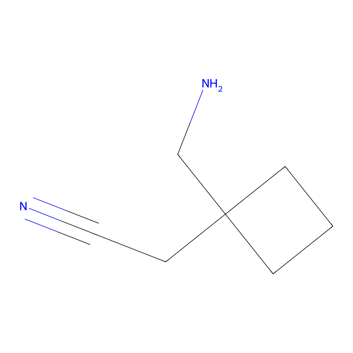 2-[1-(Aminomethyl)cyclobutyl]acetonitrile molecular structure, CAS 2092402-15-6