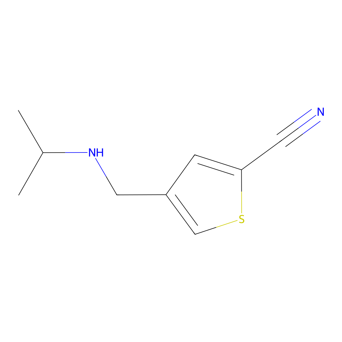 4-{[(Propan-2-yl)amino]methyl}thiophene-2-carbonitrile molecular structure, CAS 2092403-29-5
