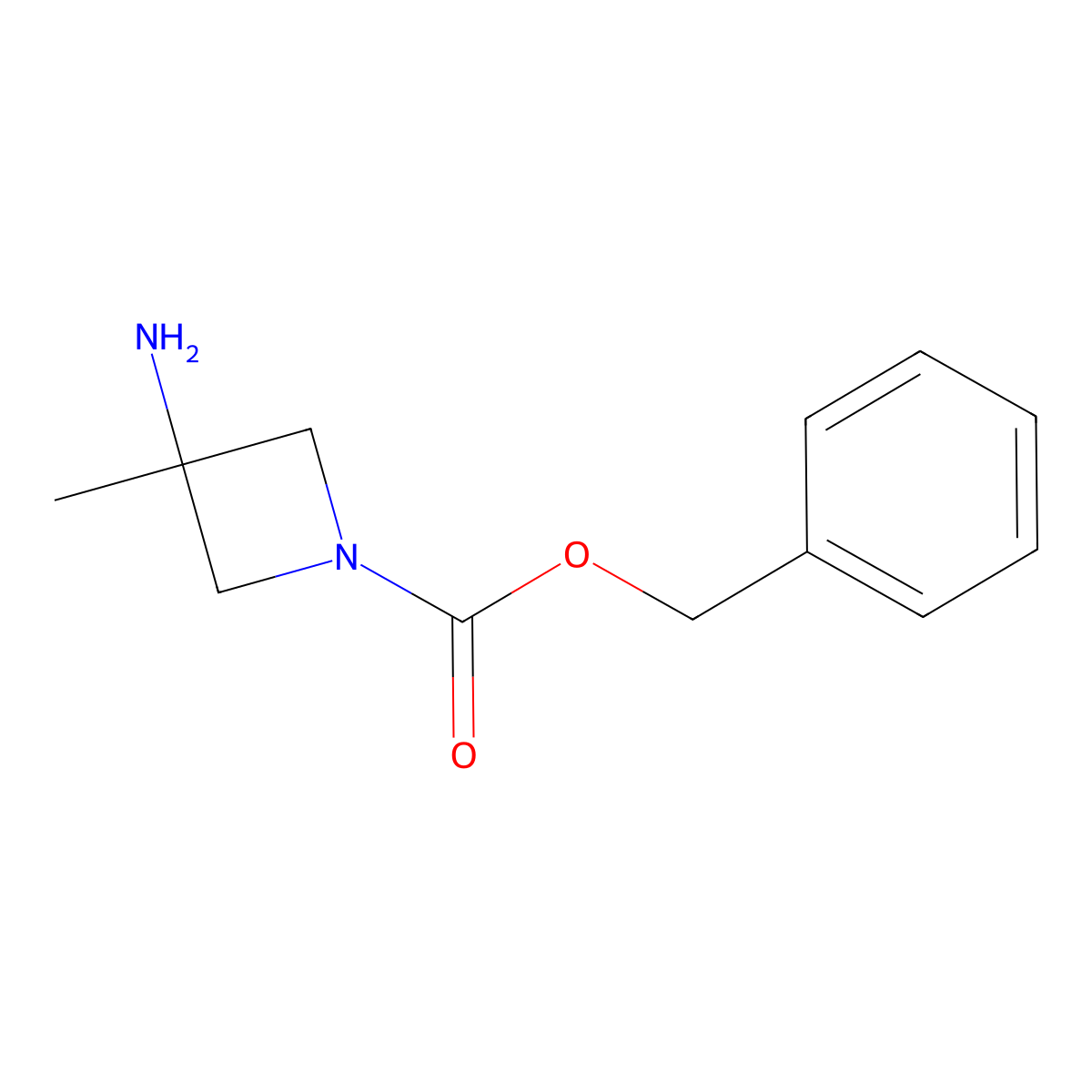 Benzyl 3-amino-3-methylazetidine-1-carboxylate molecular structure, CAS 2092404-83-4