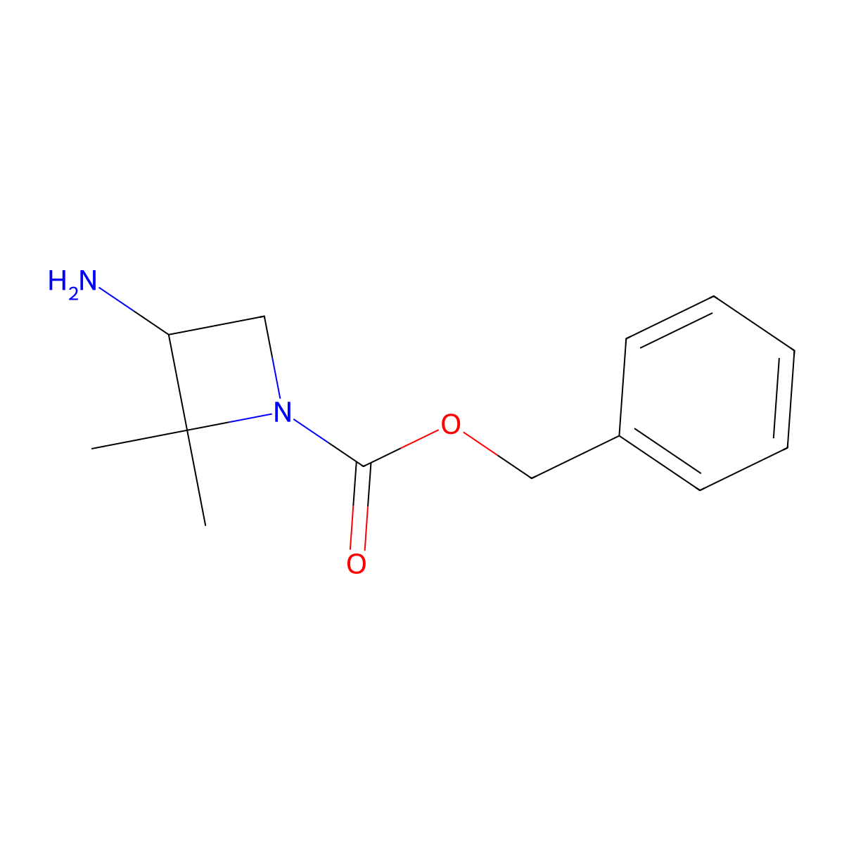 Benzyl 3-amino-2,2-dimethylazetidine-1-carboxylate molecular structure, CAS 2092404-89-0