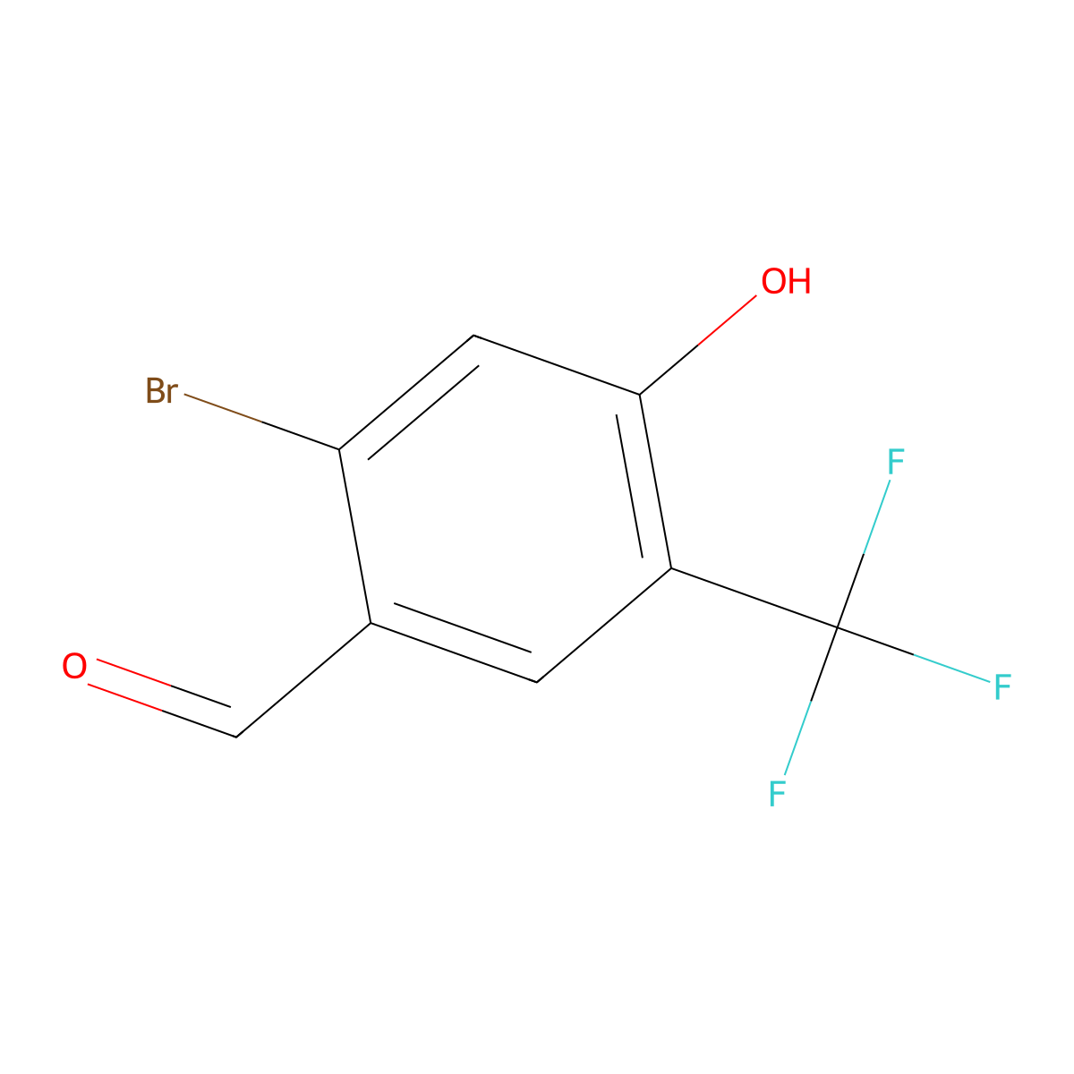 2-Bromo-4-hydroxy-5-(trifluoromethyl)benzaldehyde molecular structure, CAS 2092406-22-7