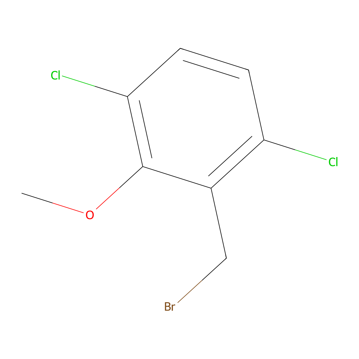 2-(Bromomethyl)-1,4-dichloro-3-methoxybenzene molecular structure, CAS 2092406-24-9