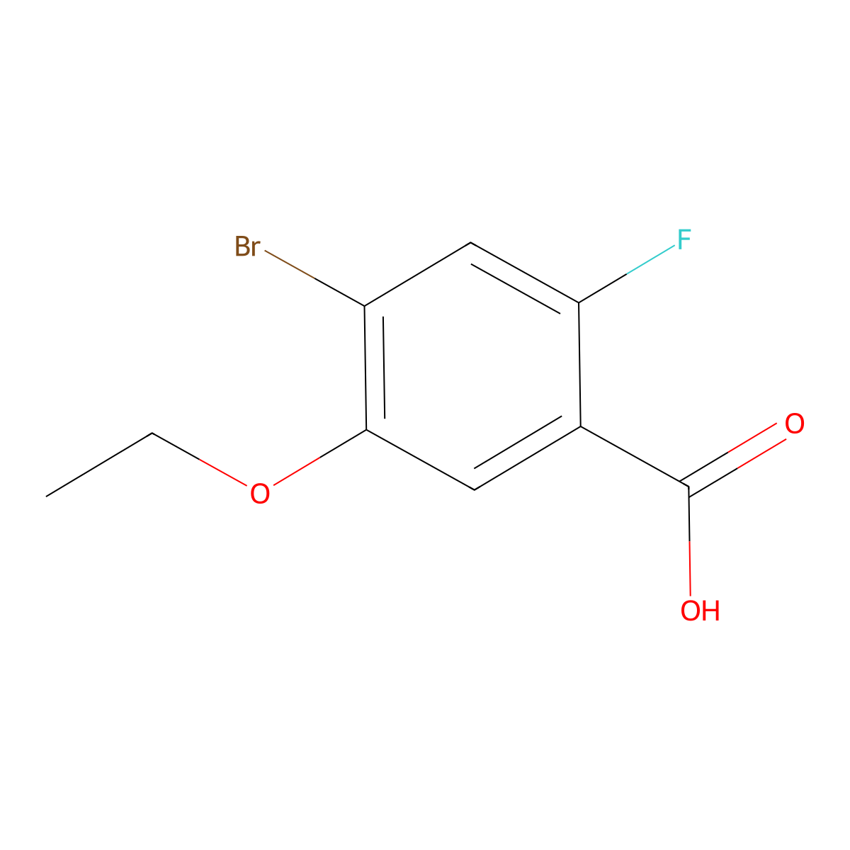 4-Bromo-5-ethoxy-2-fluorobenzoic acid molecular structure, CAS 2092409-67-9