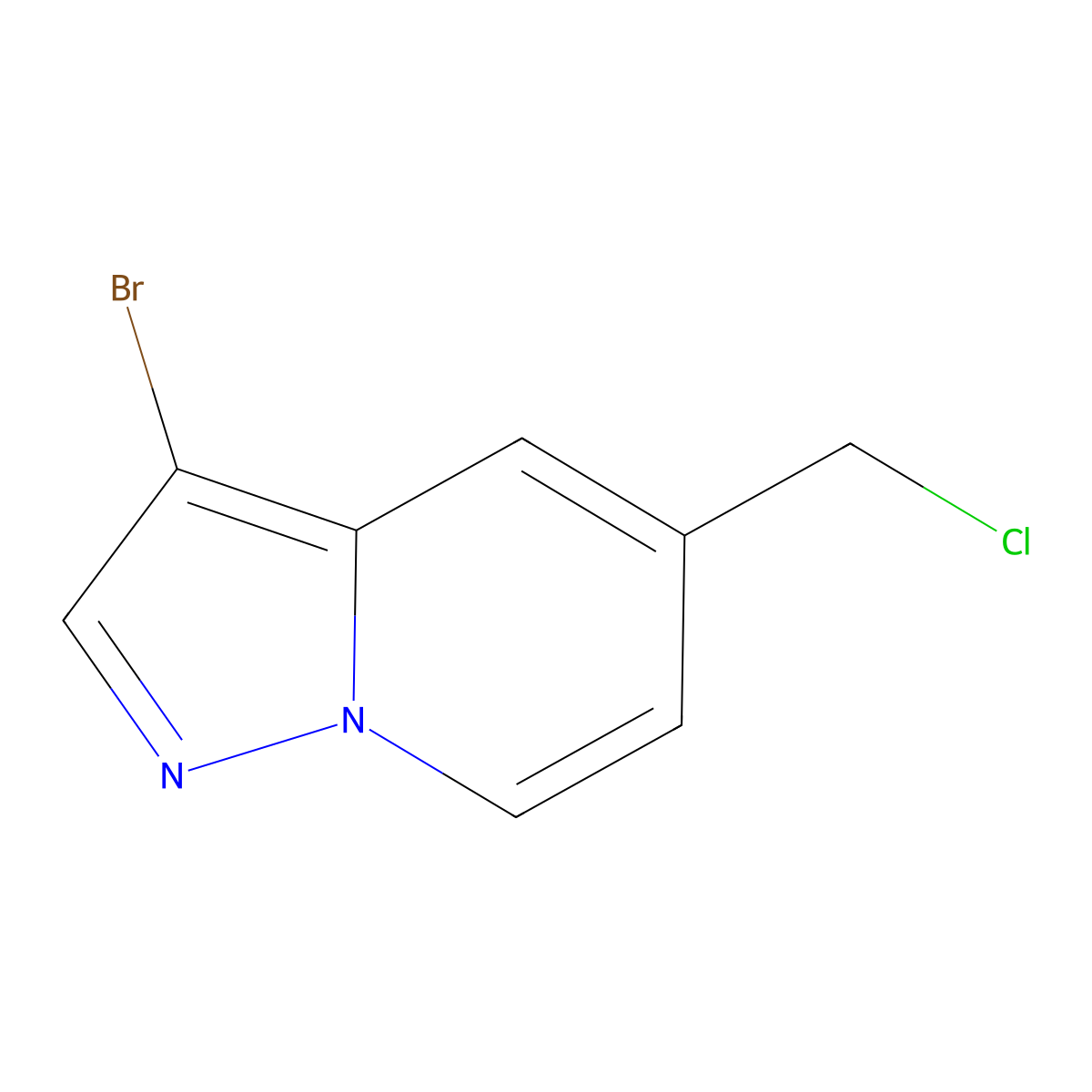 3-Bromo-5-(chloromethyl)pyrazolo[1,5-a]pyridine molecular structure, CAS 2092409-83-9