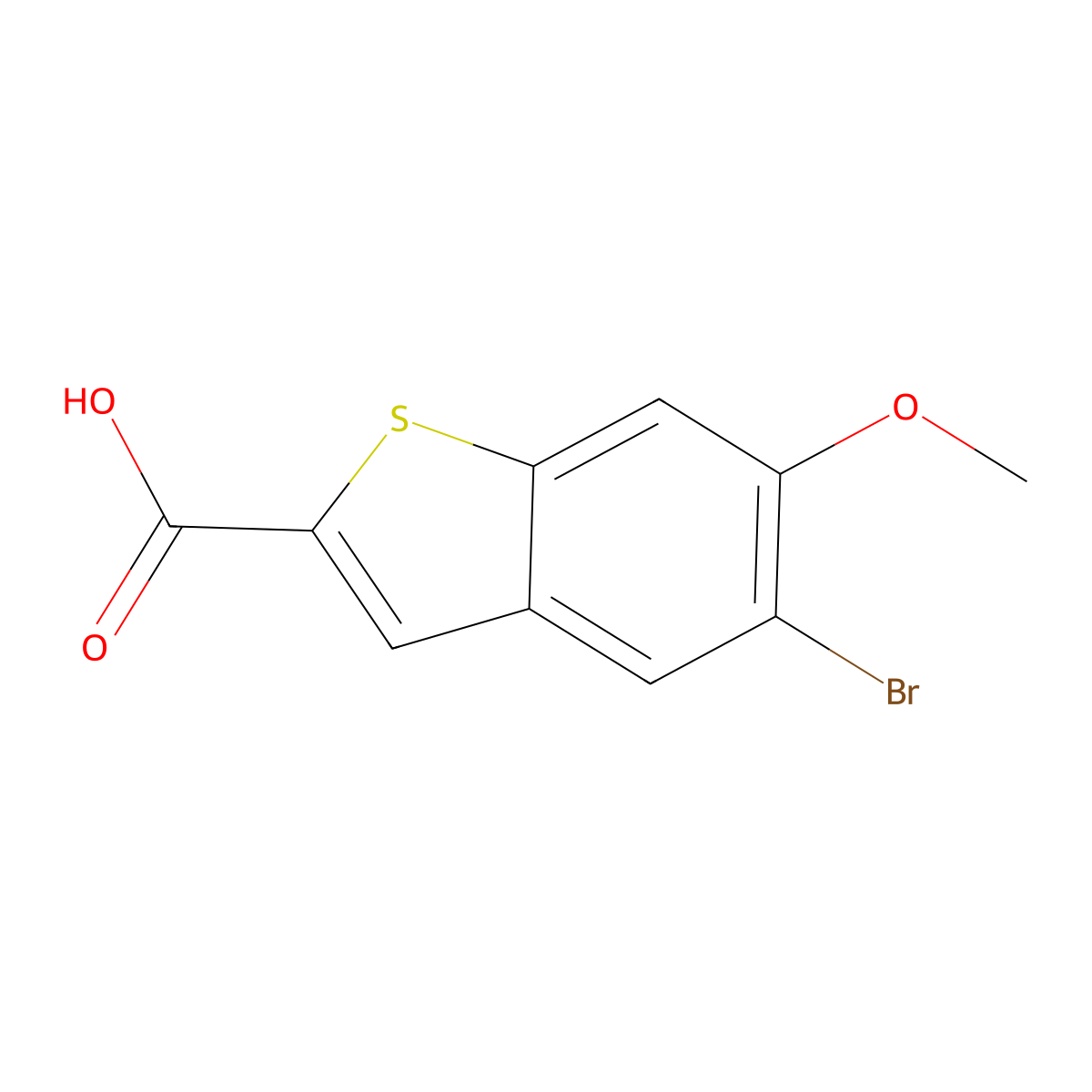 5-Bromo-6-methoxybenzo[b]thiophene-2-carboxylic acid molecular structure, CAS 2092411-51-1