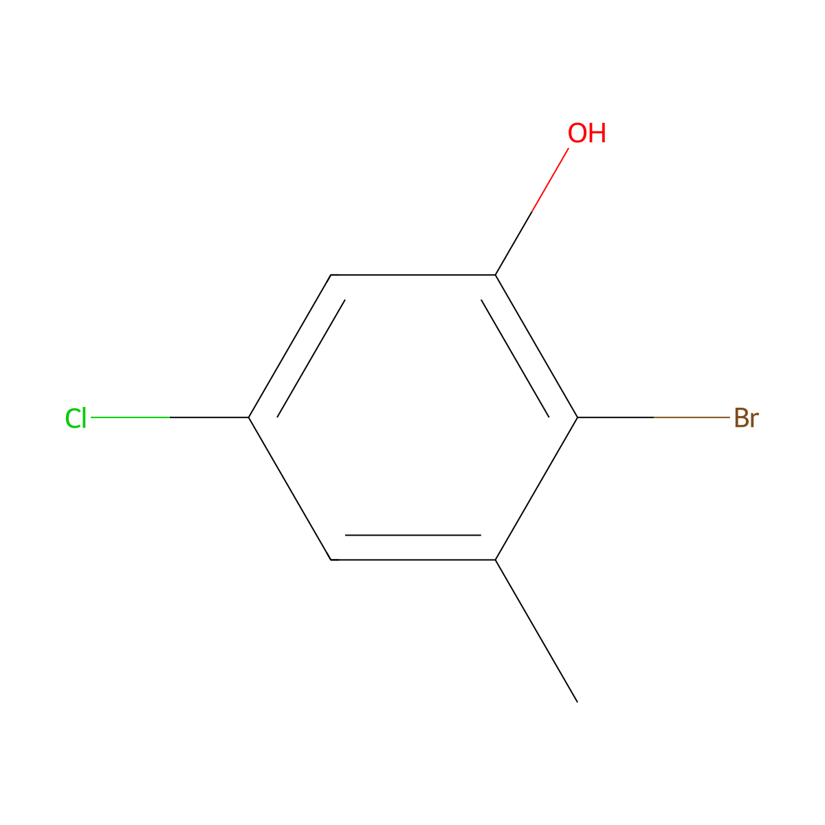 2-Bromo-5-chloro-3-methylphenol molecular structure, CAS 2092417-16-6