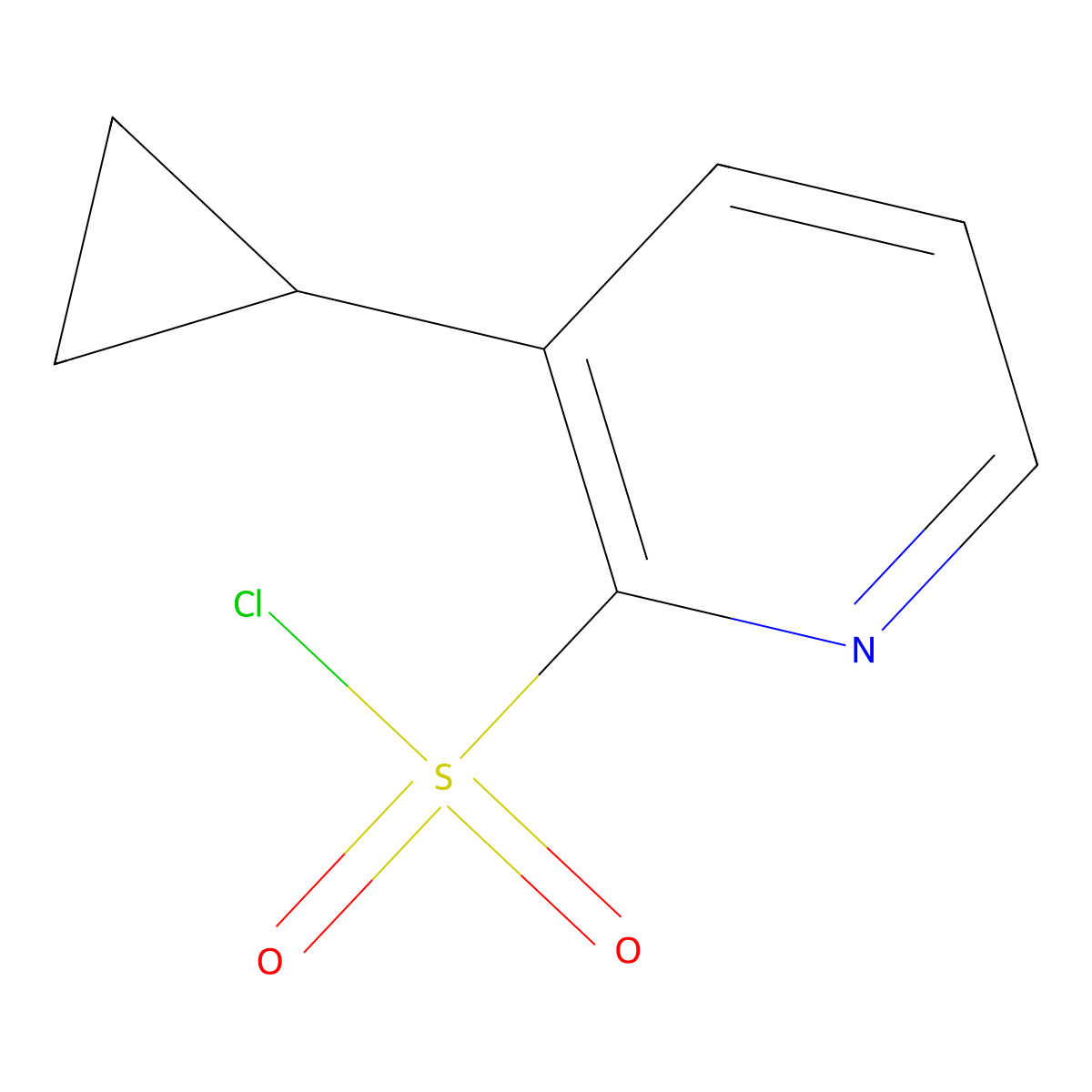 3-Cyclopropylpyridine-2-sulfonyl chloride molecular structure, CAS 2092421-09-3
