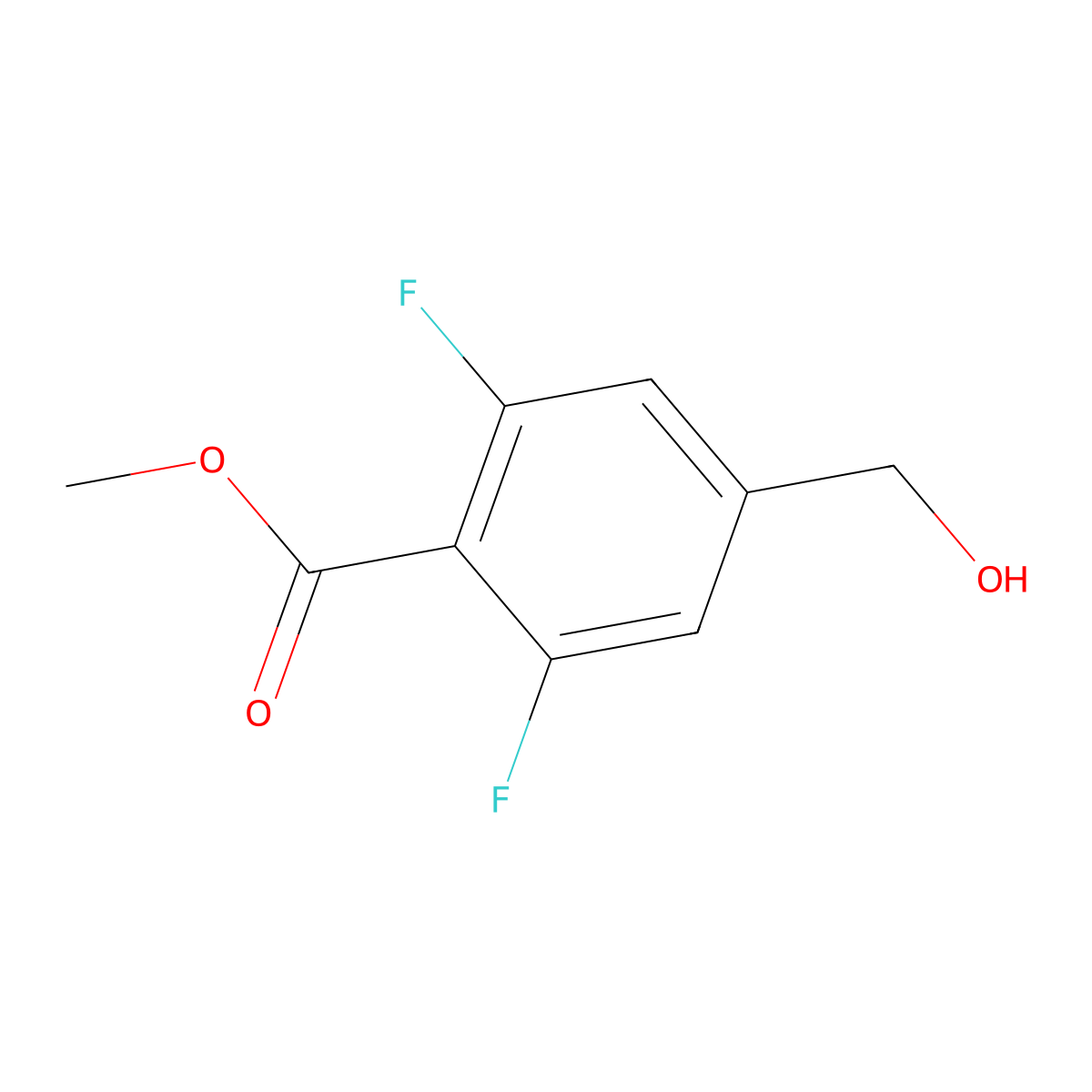 Methyl 2,6-difluoro-4-(hydroxymethyl)benzoate molecular structure, CAS 2092423-57-7