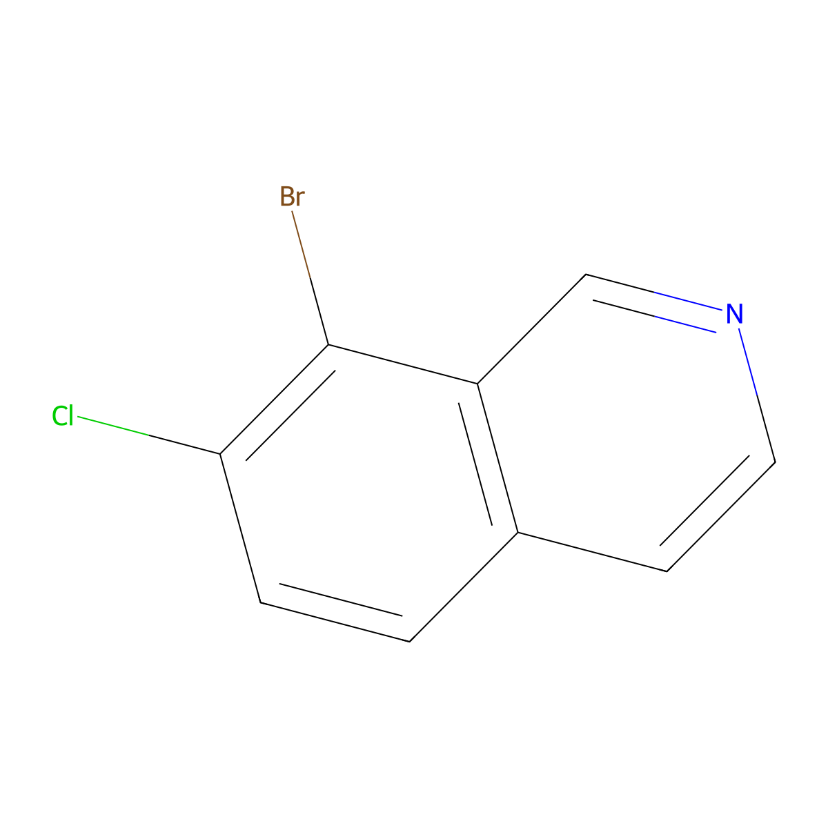 8-Bromo-7-chloroisoquinoline molecular structure, CAS 2092424-29-6