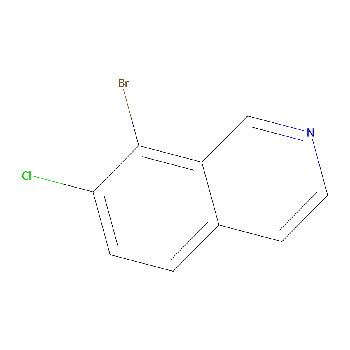 8-Bromo-7-chloroisoquinoline molecular structure, CAS 2092424-29-6