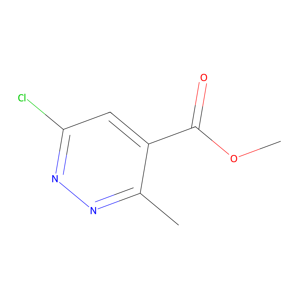 Methyl 6-chloro-3-methylpyridazine-4-carboxylate molecular structure, CAS 2092429-74-6
