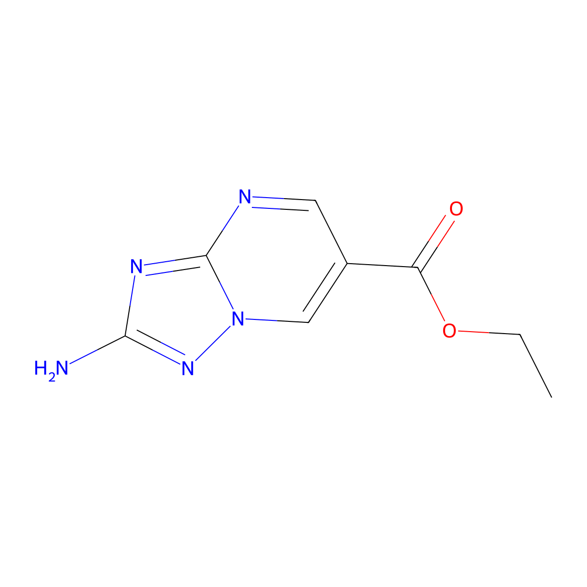 Ethyl 2-amino-[1,2,4]triazolo[1,5-a]pyrimidine-6-carboxylate molecular structure, CAS 2092429-75-7