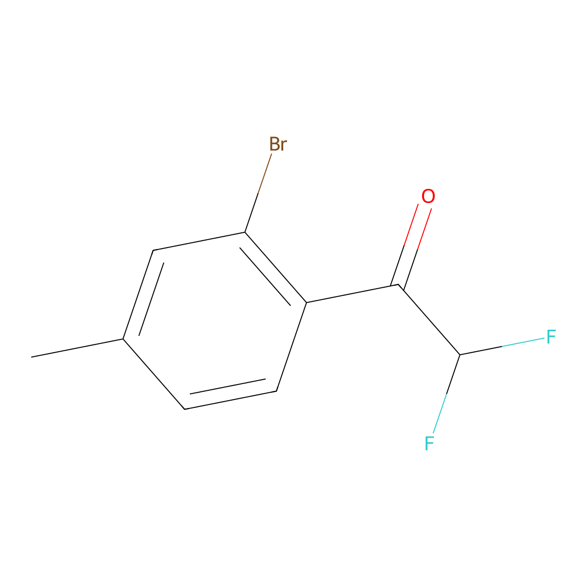 1-(2-Bromo-4-methylphenyl)-2,2-difluoroethan-1-one molecular structure, CAS 2092432-99-8