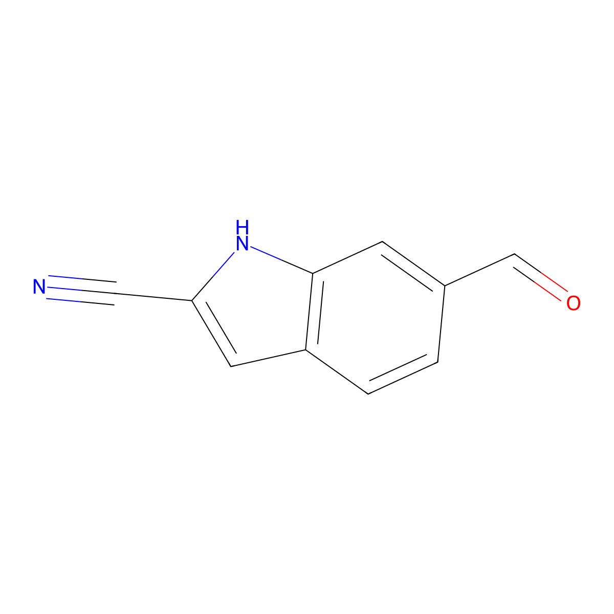 6-formyl-1H-indole-2-carbonitrile molecular structure, CAS 2092433-83-3