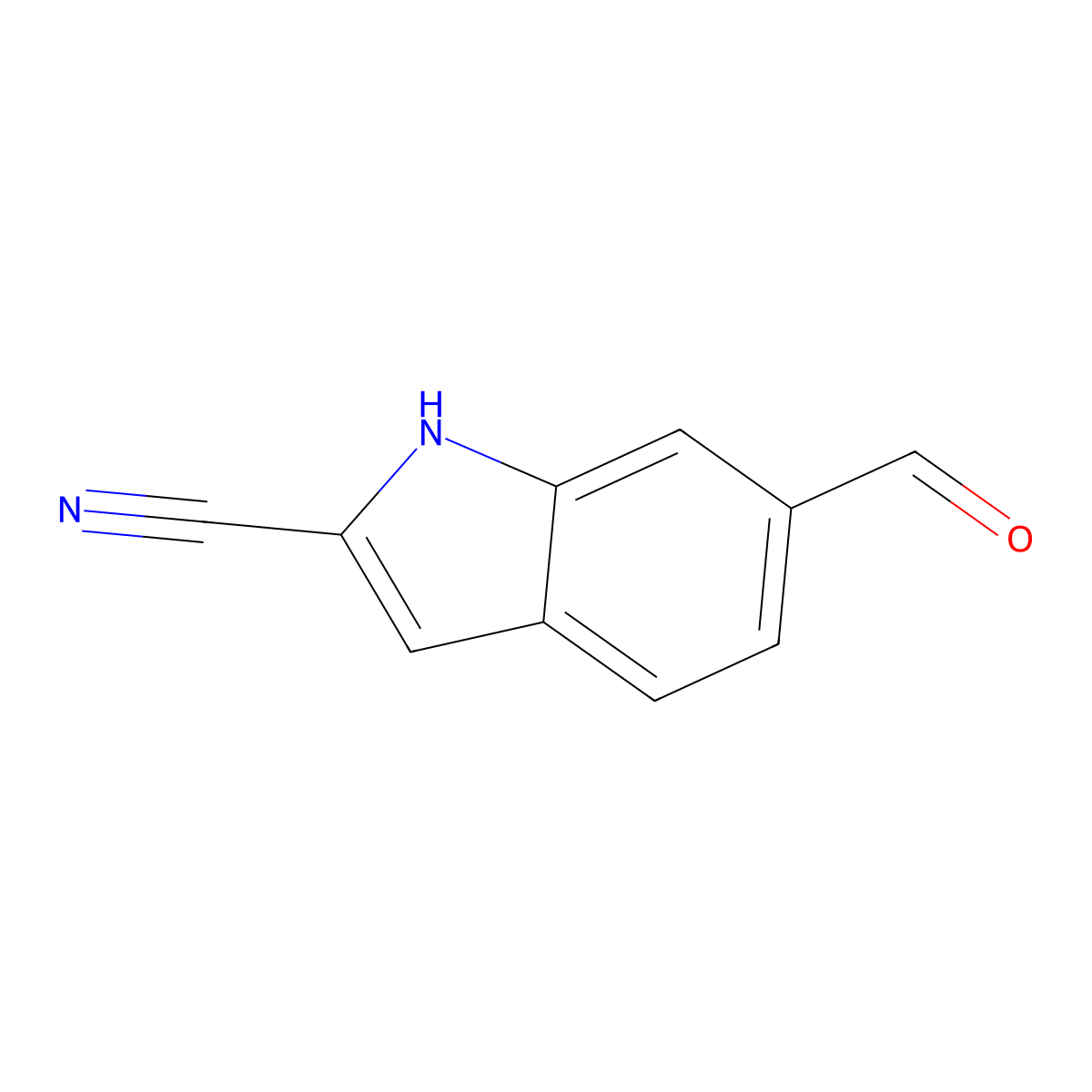 6-formyl-1H-indole-2-carbonitrile molecular structure, CAS 2092433-83-3