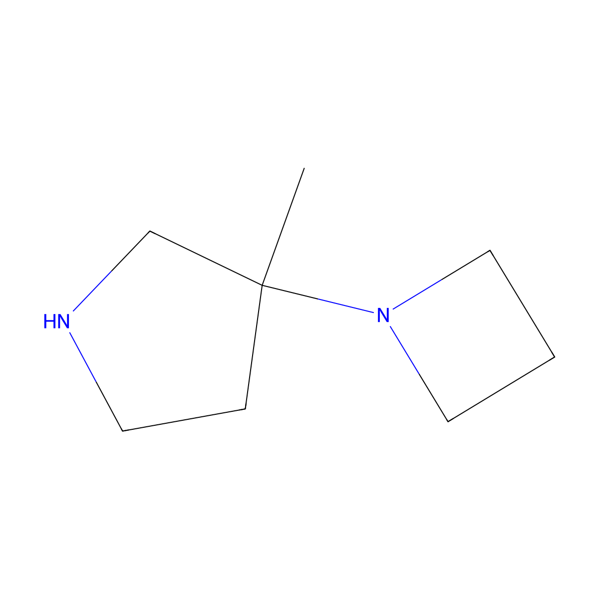 3-(Azetidin-1-yl)-3-methylpyrrolidine molecular structure, CAS 2092436-22-9