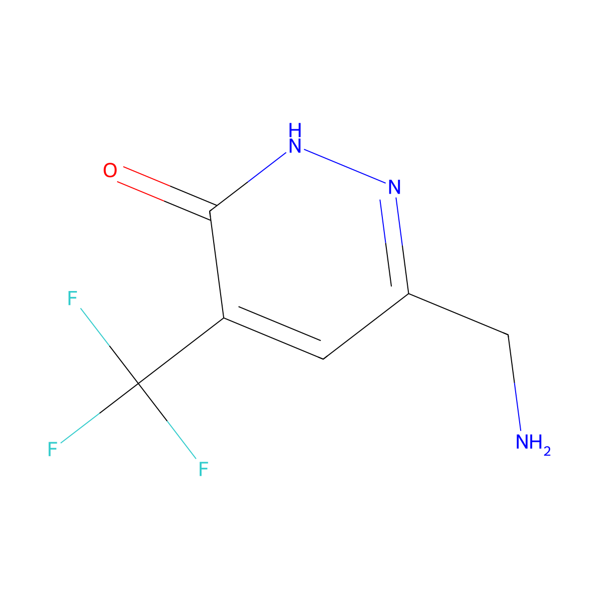 6-(Aminomethyl)-4-(trifluoromethyl)-2,3-dihydropyridazin-3-one molecular structure, CAS 2092437-26-6