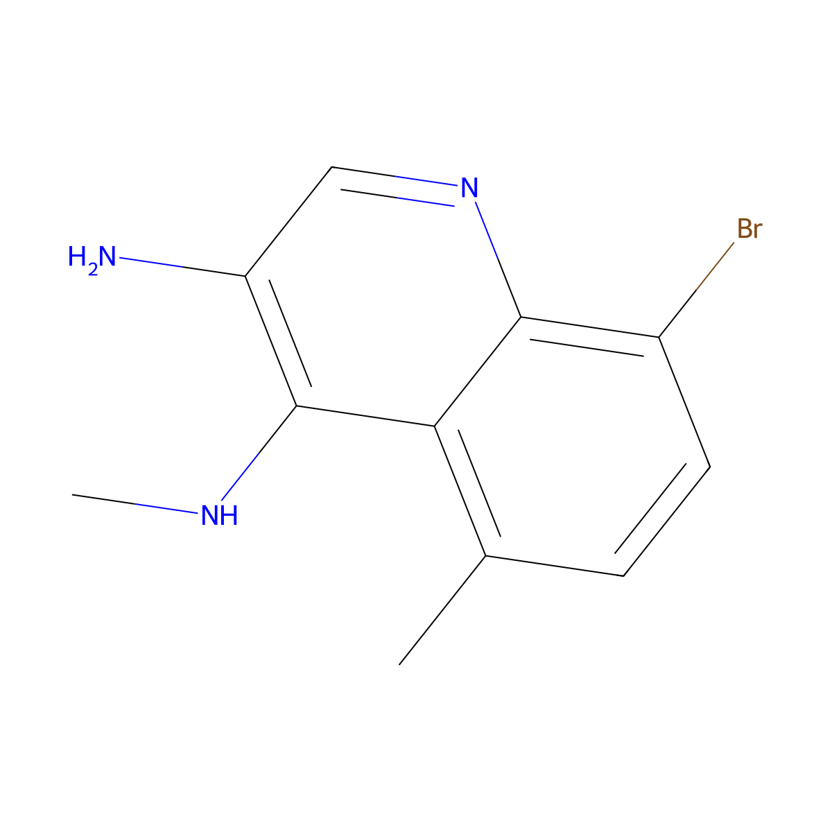 8-Bromo-N4,5-dimethylquinoline-3,4-diamine molecular structure, CAS 2092438-20-3