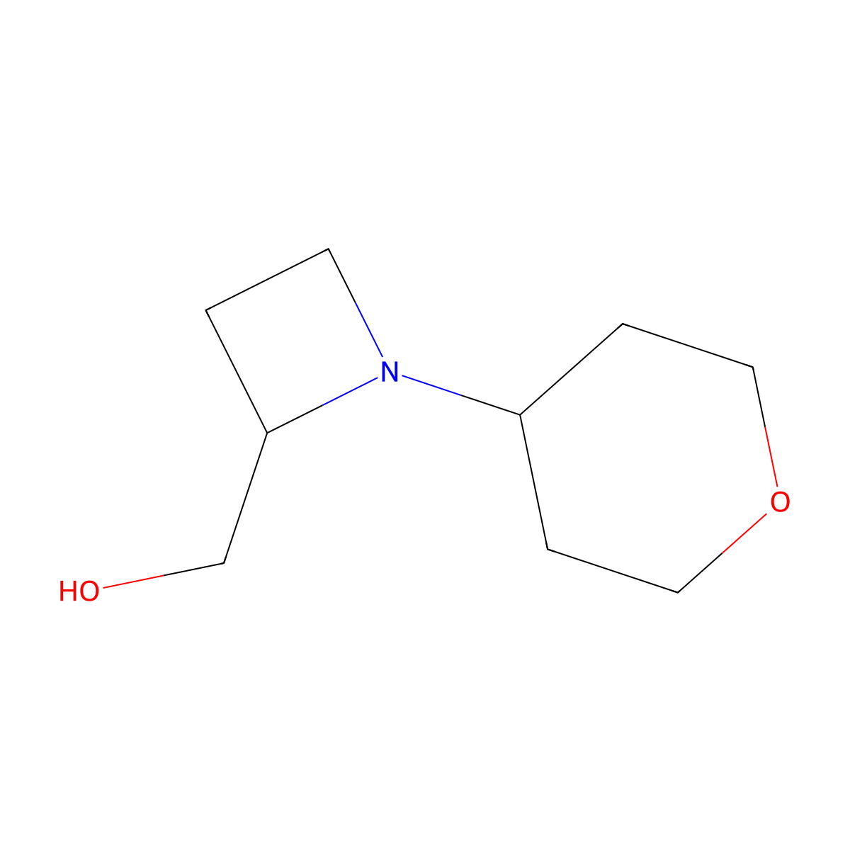 (1-(Oxan-4-yl)azetidin-2-yl)methanol molecular structure, CAS 2092438-62-3