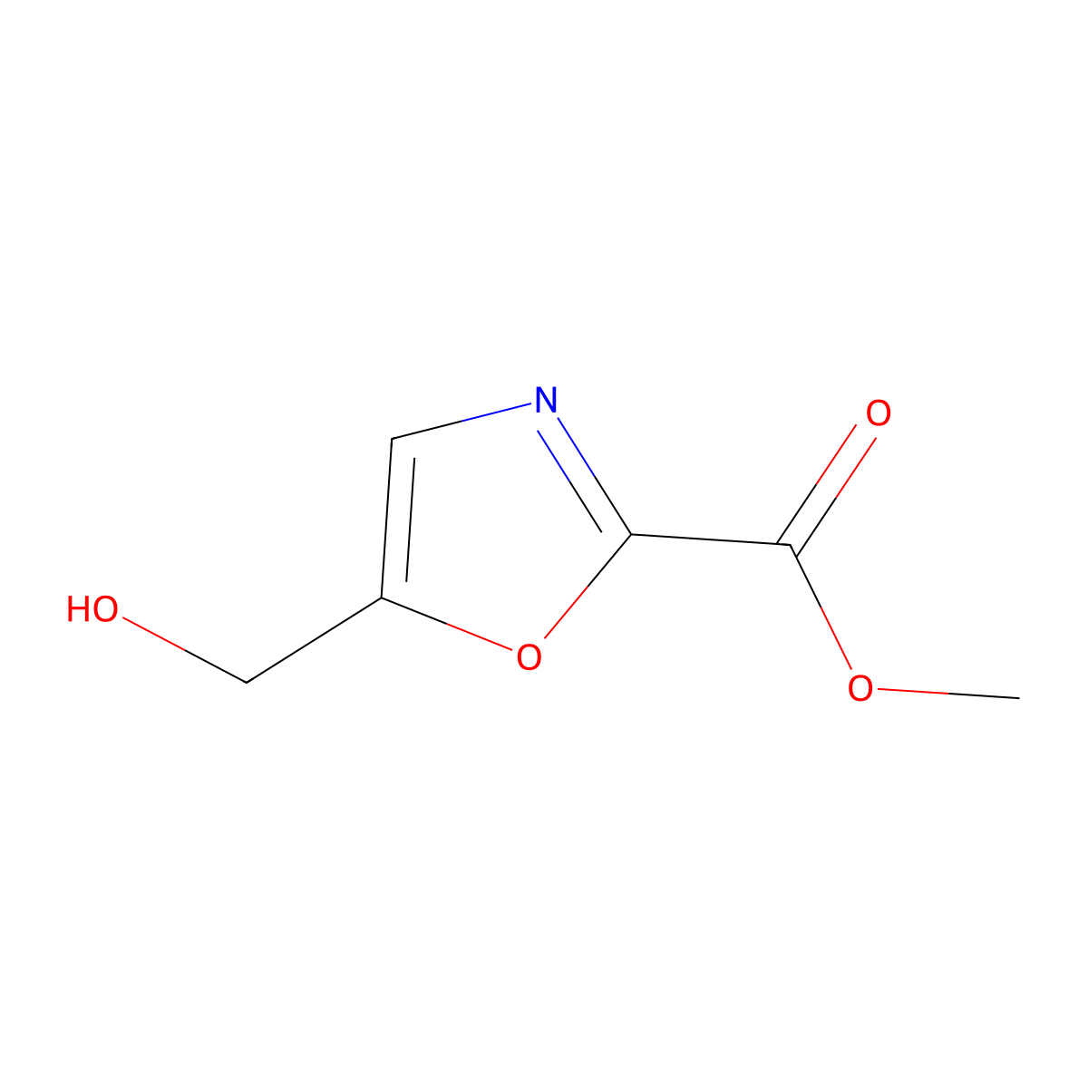 Methyl 5-(hydroxymethyl)-1,3-oxazole-2-carboxylate molecular structure, CAS 2092440-75-8