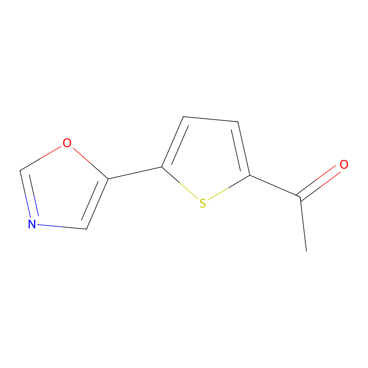 1-[5-(1,3-Oxazol-5-yl)thiophen-2-yl]ethan-1-one molecular structure, CAS 2092446-54-1