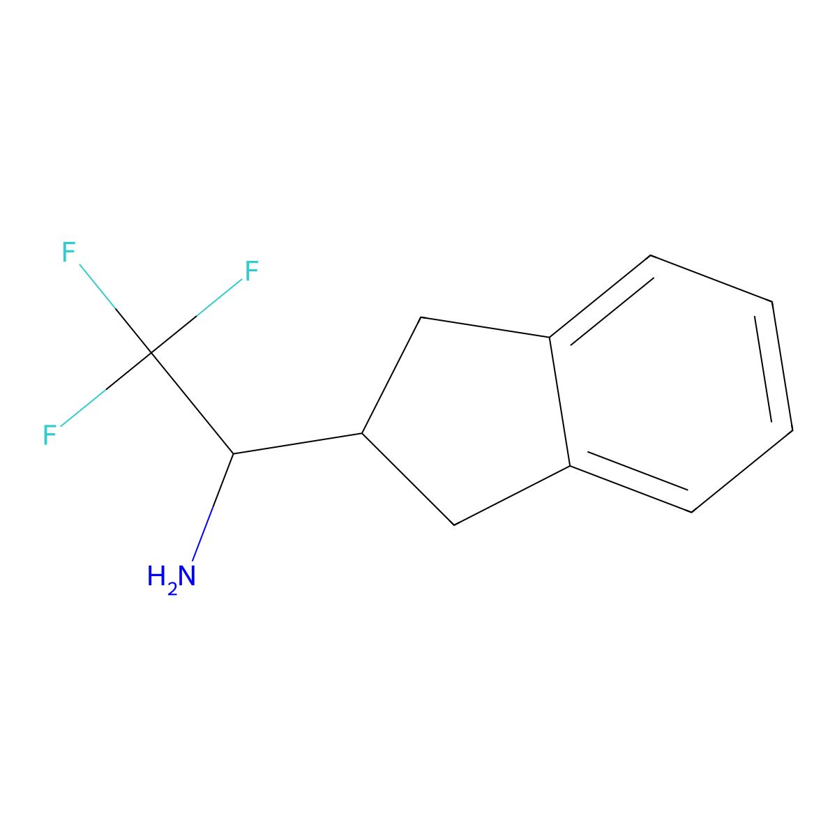1-(2,3-Dihydro-1h-inden-2-yl)-2,2,2-trifluoroethan-1-amine molecular structure, CAS 2092448-59-2