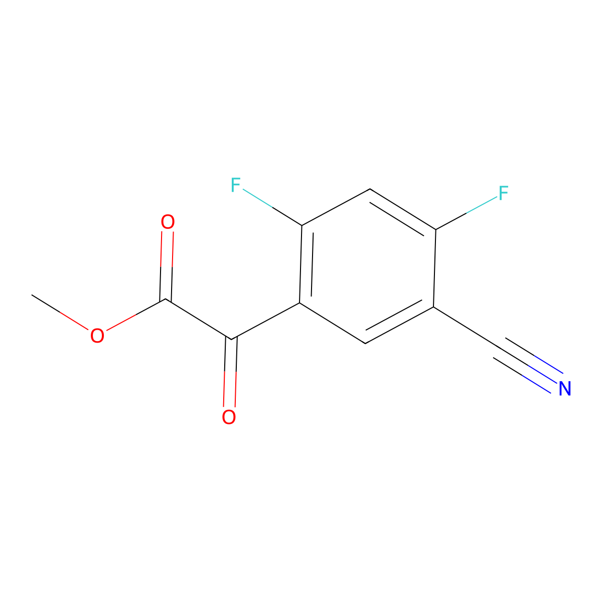 Methyl 5-cyano-2,4-difluoro-alpha-oxobenZeneacetate molecular structure, CAS 2092449-17-5