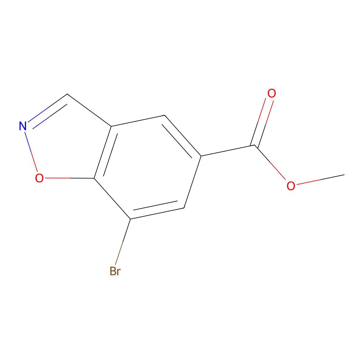 Methyl 7-bromobenzo[D]isoxazole-5-carboxylate molecular structure, CAS 2092450-49-0