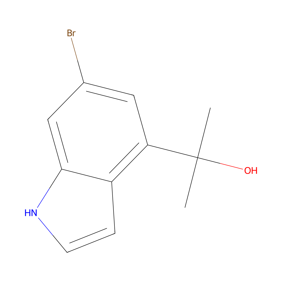 2-(6-Bromo-1H-indol-4-YL)propan-2-OL molecular structure, CAS 2092452-49-6