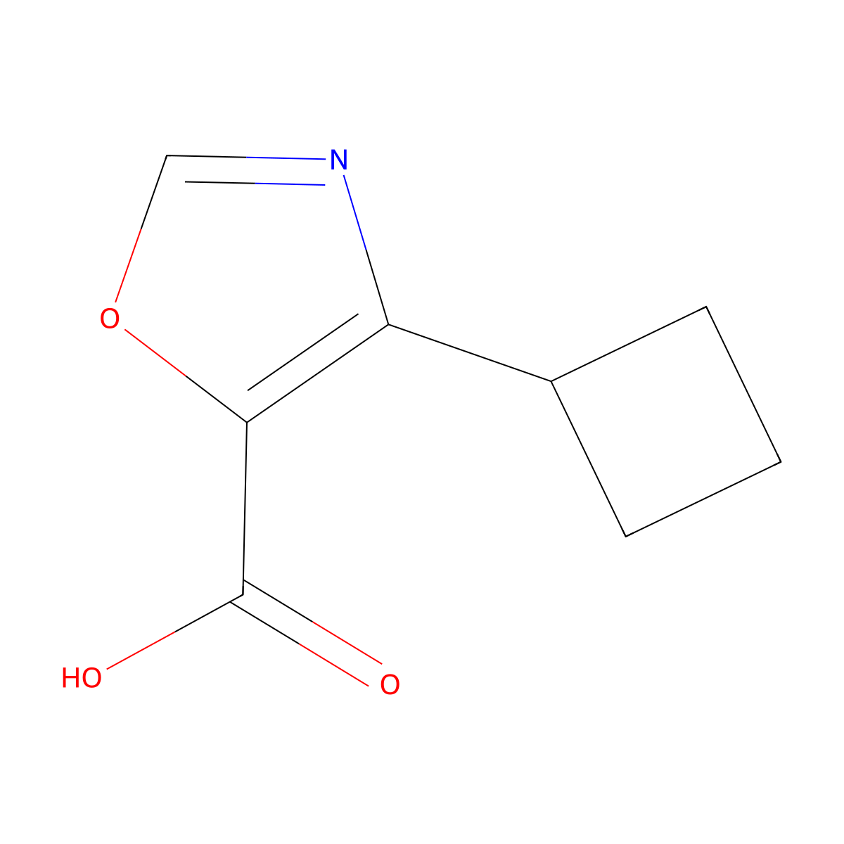 4-Cyclobutyl-1,3-oxazole-5-carboxylicacid molecular structure, CAS 2092452-74-7
