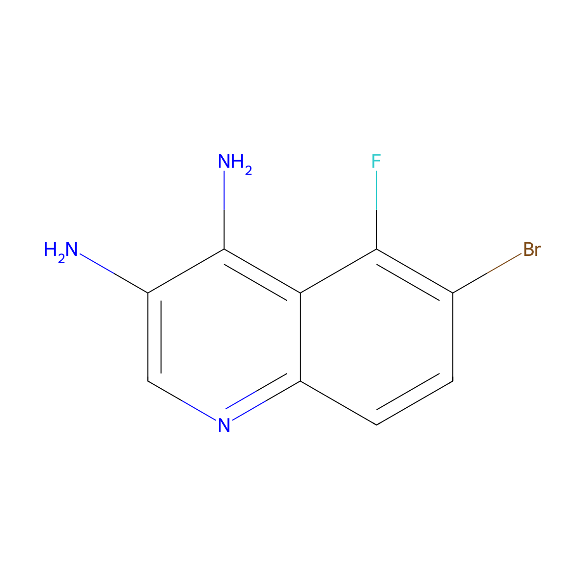 6-Bromo-5-fluoroquinoline-3,4-diamine molecular structure, CAS 2092452-90-7