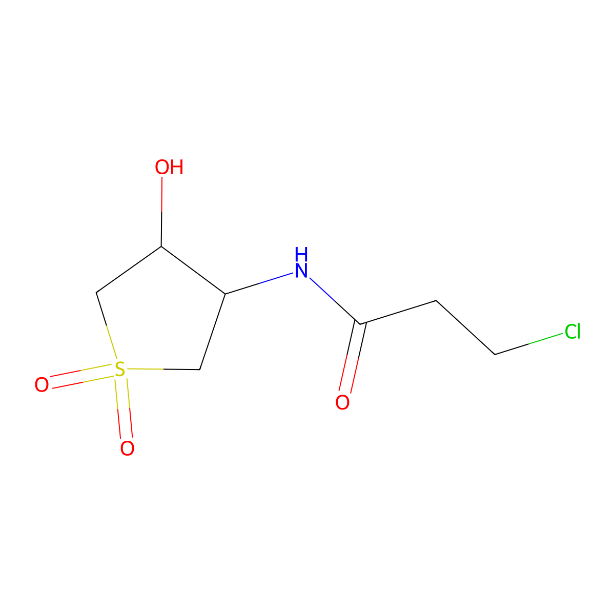 3-Chloro-N-(4-hydroxy-1,1-dioxo-1lambda6-thiolan-3-yl)propanamide molecular structure, CAS 2092453-11-5