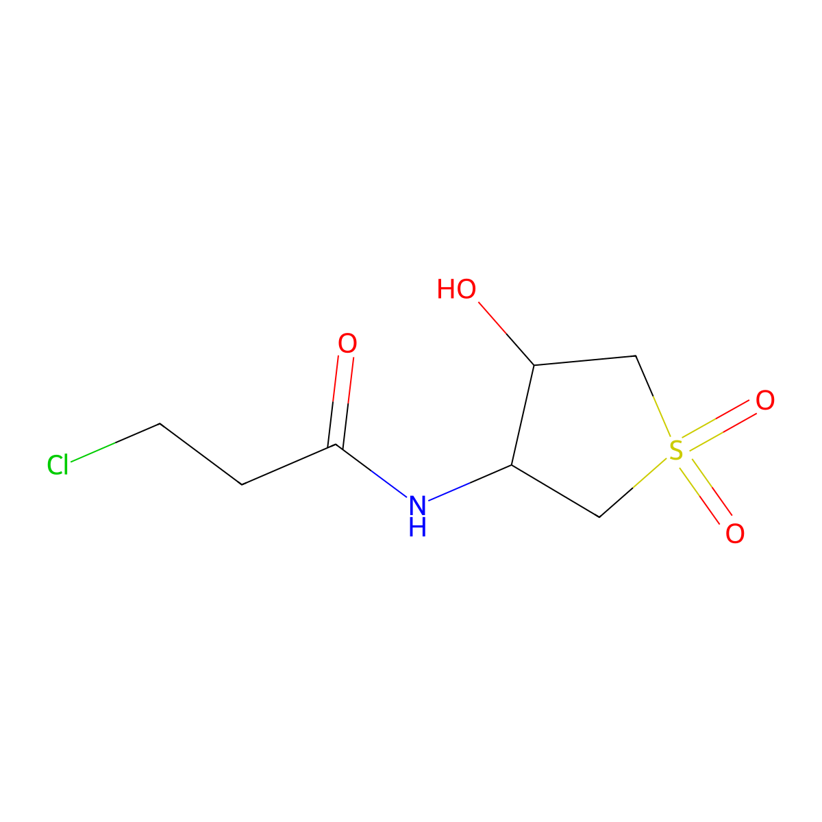 3-Chloro-N-(4-hydroxy-1,1-dioxo-1lambda6-thiolan-3-yl)propanamide molecular structure, CAS 2092453-11-5