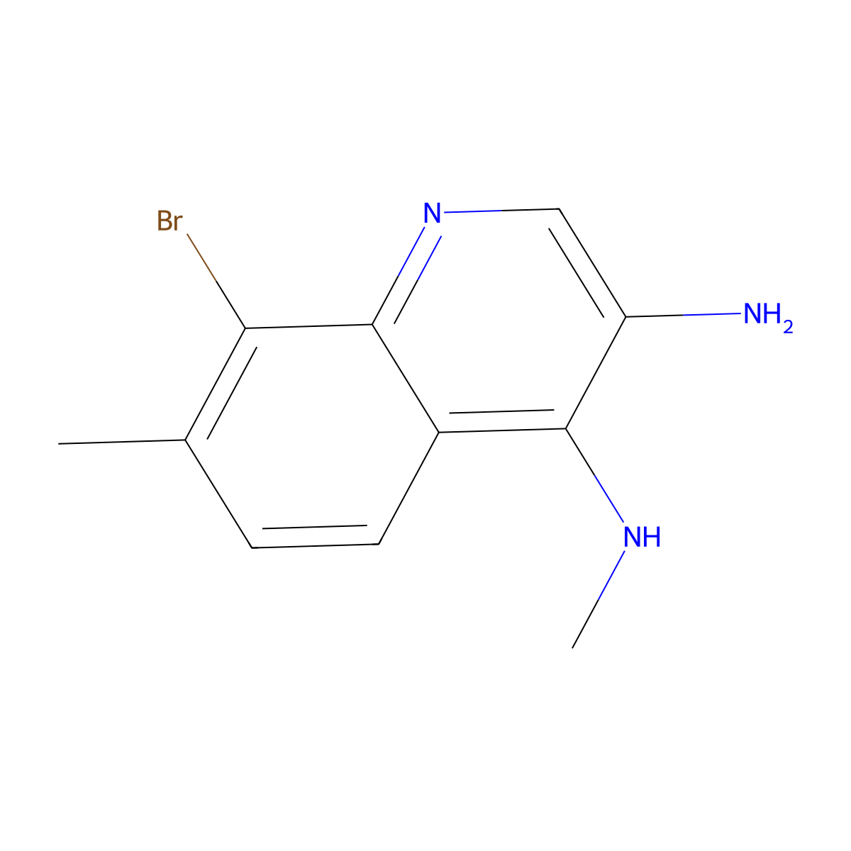 8-Bromo-N4,7-dimethylquinoline-3,4-diamine molecular structure, CAS 2092453-46-6